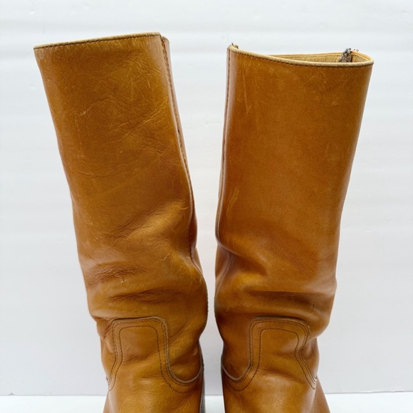 Vintage Frye 2556 Campus Boots Cognac Leather USA Made Black Label MENS Sz 9 D - Picture 6 of 14